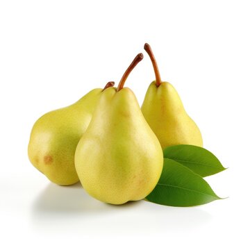Fresh pears isolated on a white background