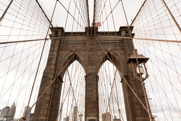 Paisaje del puente de Brooklyn en Manhattan.