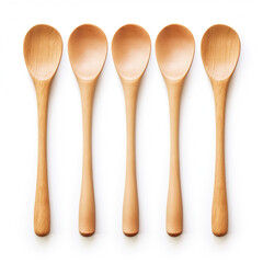 Wooden spoons, isolated on white background