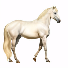 Obraz na płótnie Canvas Handsome white horse isolated on white background.