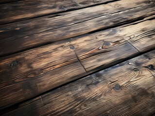 Reclaimed Wooden Planks Wall (Generative AI)