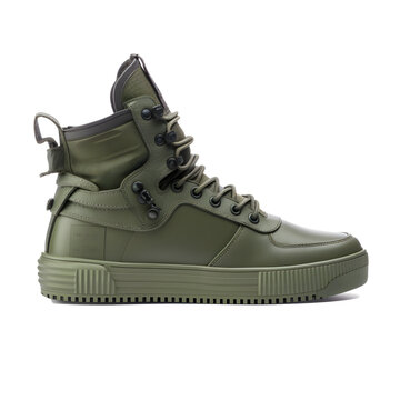 Moderner Schuh in Oliv (AI-/KI-generiert)