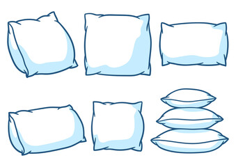 Set of pillows. Accessories for sleeping and bedding.