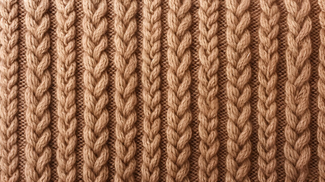 La texture d'un pull en laine marron.