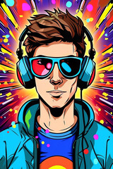 create crazy edit poster cartoon style, no text