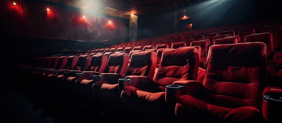 red seats inside a cinema Generative AI