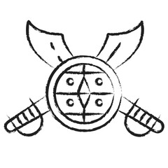 Hand drawn Sword & Shield icon