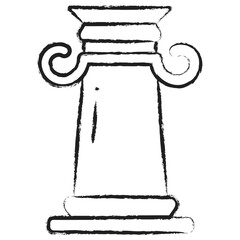 Hand drawn Ionic greek pillar  icon