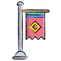 Hand drawn Flag post icon