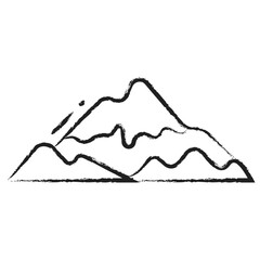 Hand drawn rock mountain icon