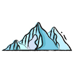 Hand drawn snow mountain icon