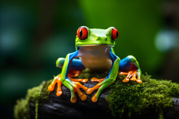 A Red Eyed Tree Frog Stares Inquisitively 
