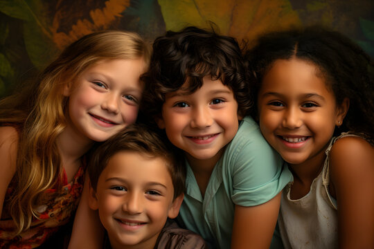 Children, group of children with a smile on their face