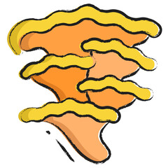 Hand drawn hen of the woods icon