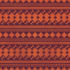 Ethnic vintage retro oriental geometric style seamless pattern. Abstract traditional folk. Ikat tropical texture textile background. Abstract hand drawing.