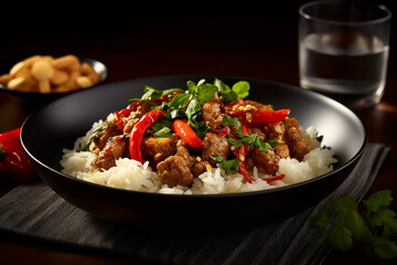 rice with vegetables and meat