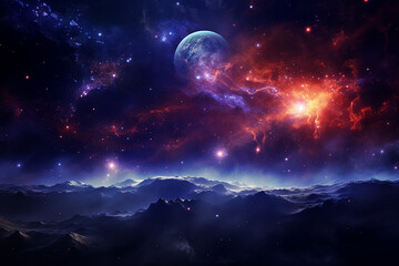 Fototapeta na wymiar Space Galaxy Landscape