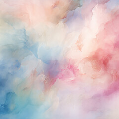 Soft Watercolor Background with Blues and Pinks