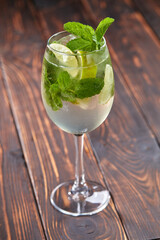 cocktail on the wooden background