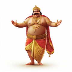 Onam Mahabali character 3d render image