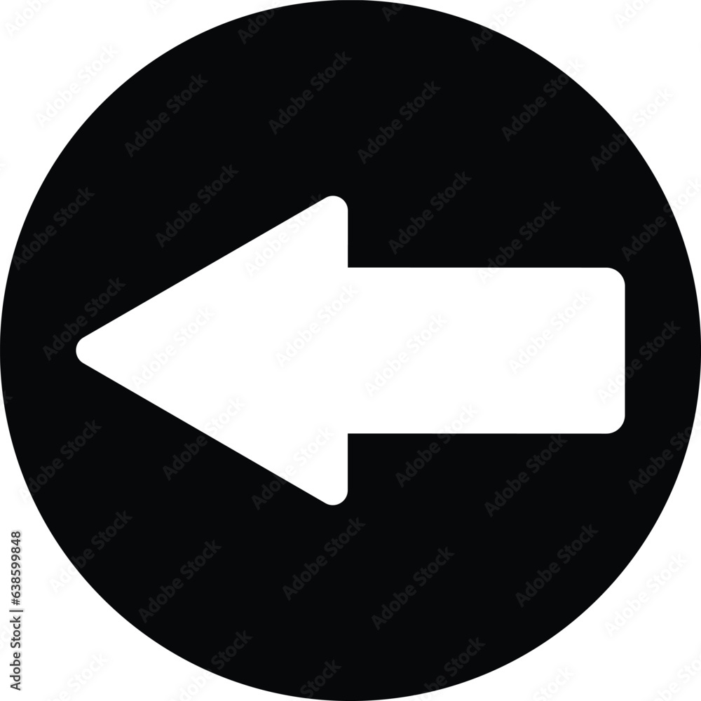 Poster back arrow icon button vector . previous button icon in trendy style