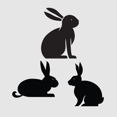 Rabbit creative vector logo illustration 