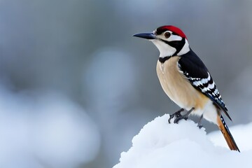 Fototapeta premium great woodpecker on branch generated Ai.