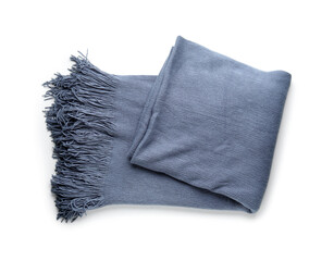 Blue blanket on white background