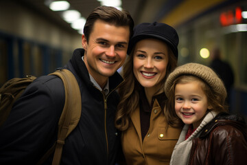 Obraz premium Polar Express Passengers, Embarking on a Journey of Love and Adventure, family, love, 