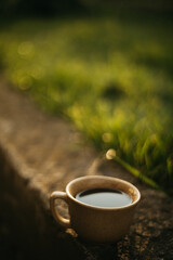 cup of coffee on table