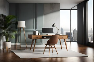 modern office interior with table