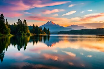 sunrise over lake
