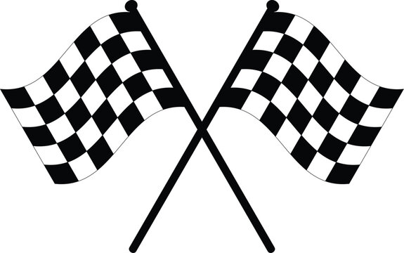 Racing flag icon vector . Checkered flag icon . Finishing Flags