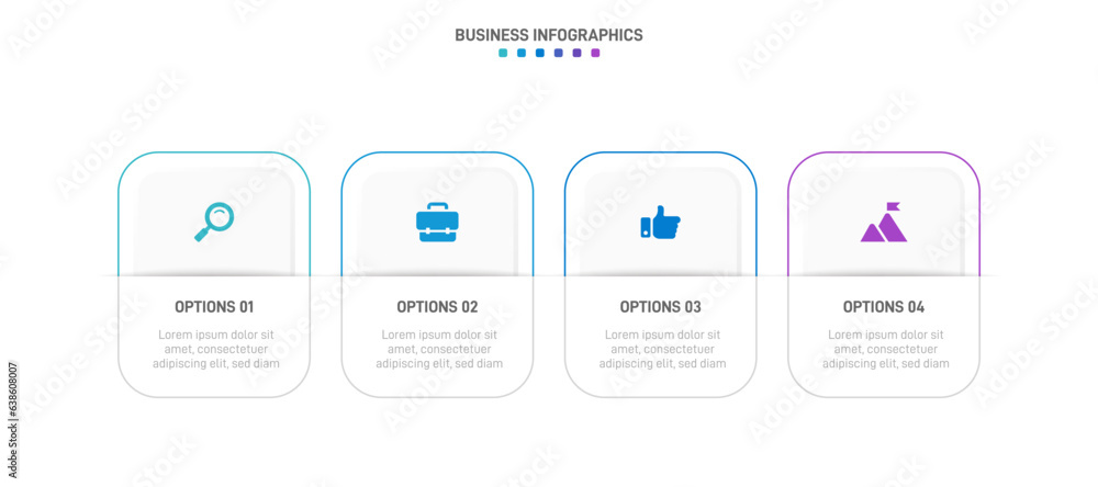 Poster timeline infographic with infochart. modern presentation template with 4 spets for business process.