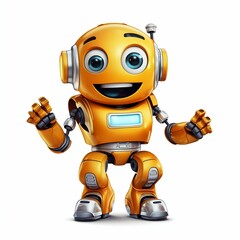 Bright, Funny, and Happy Robot Character. Generative ai