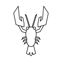 lobster icon, sign, symbol in line style