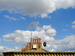 old chimneys with antenna