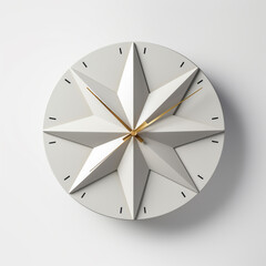 illustration of a white clock with a star on it