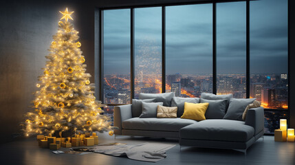 illustration of a christmas interior