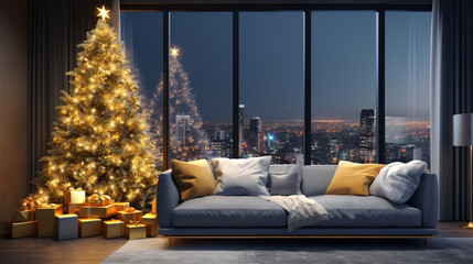 illustration of a christmas interior