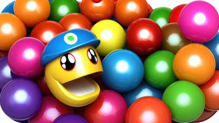 Toy concept background smiley colorful ball