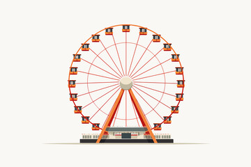 Ferris wheel vector flat minimalistic isolated illustration - obrazy, fototapety, plakaty