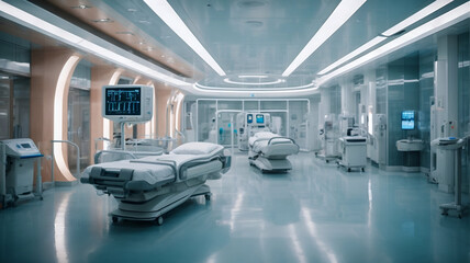 interior of a modern hospital with high technology facilities