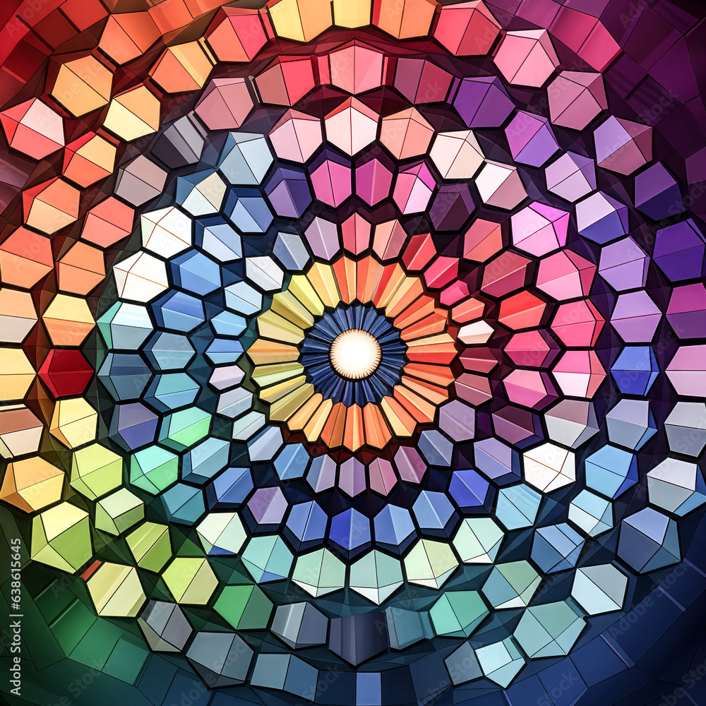 Aufkleber he viewed concentric octagons of varying hues, creating a mesmerizing visual effect.