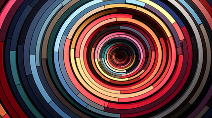 He arranges concentric circles of various hues to create a mesmerizing visual.