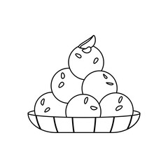 vector diwali cute laddu food illustration isolated