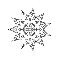 vector diwali cute rangoli mandala illustration isolated