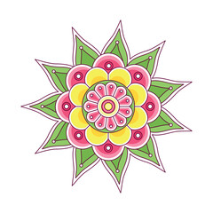 vector diwali cute rangoli mandala illustration isolated