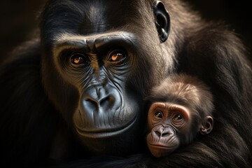 Obraz premium Portrait of gorilla family.