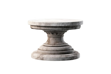 Antique marble pedestal isolated on transparent background PNG